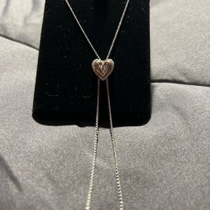 Kay Jewelers Sterling Silver + Rose Gold Bolo Heart Necklace